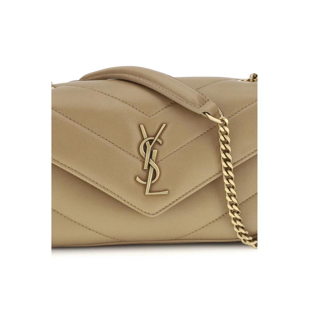 Saint Laurent Beige Lamb Ovis Aries Aries Shoulder Bag by Saint Laurent