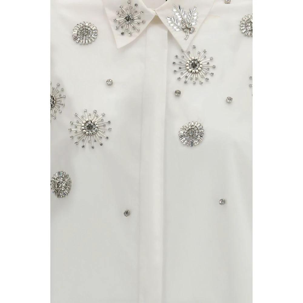 Chemise PINKO en cuir de veau blanc à motif Bos Taurus