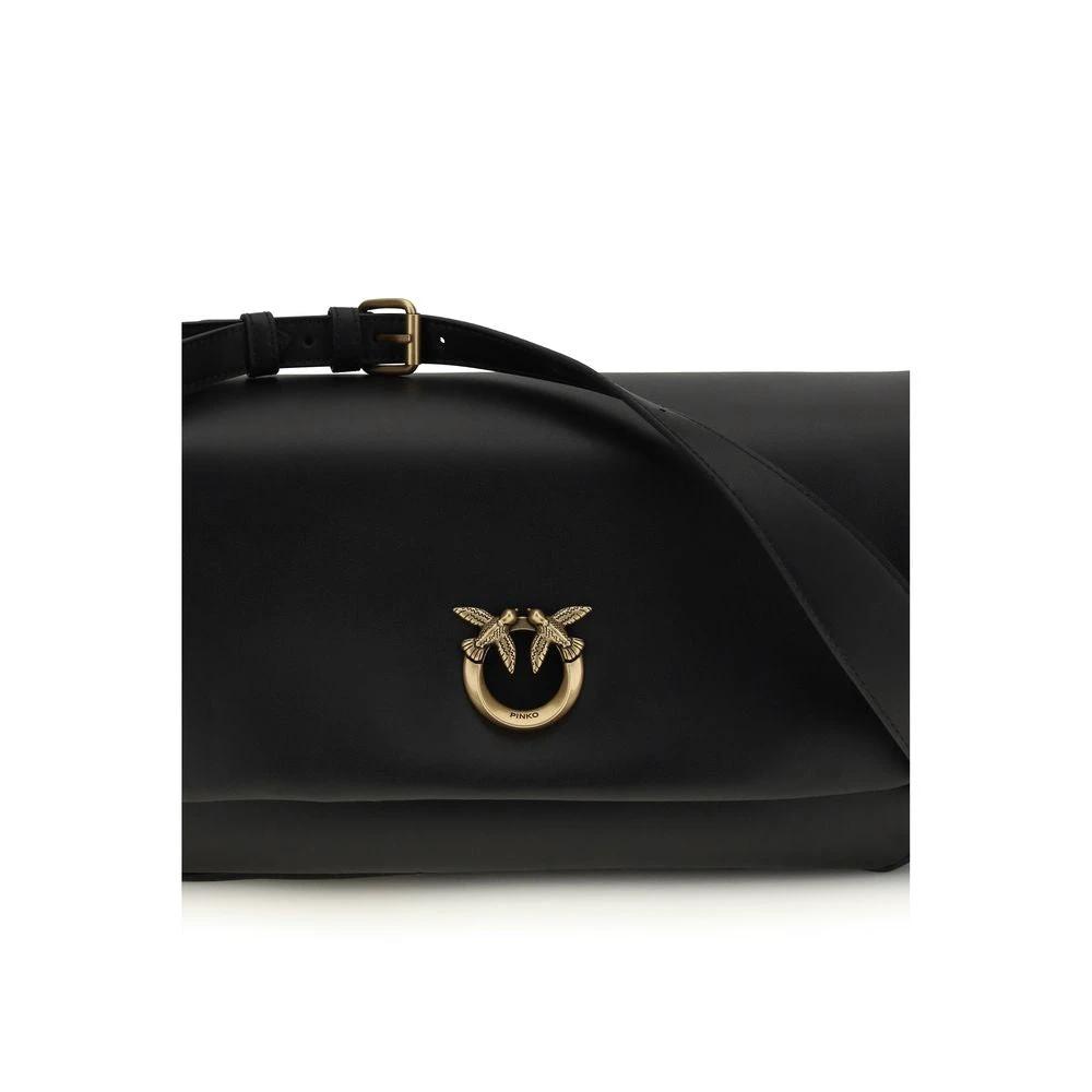 Sac bandoulière PINKO Bos Taurus en cuir de veau noir