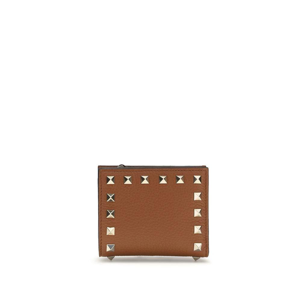 Valentino Garavani Brown Lamb Ovis Aries Aries Wallet by Valentino Garavani
