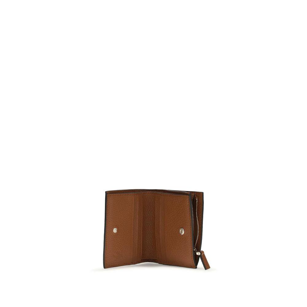 Valentino Garavani Brown Lamb Ovis Aries Aries Wallet by Valentino Garavani