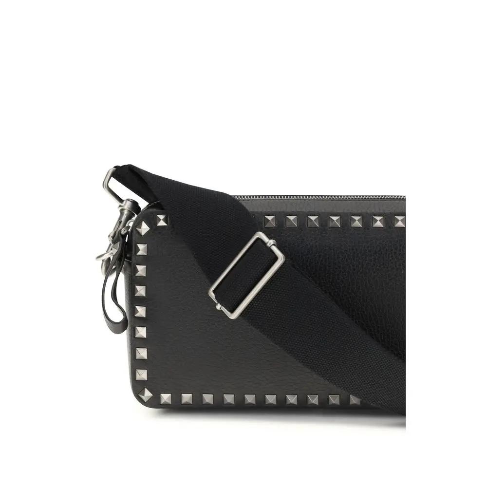 Sac bandoulière Valentino Garavani Bos Taurus en cuir de veau noir