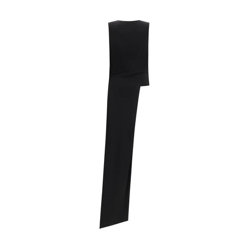 Robe de cocktail noire en viscose Ami Paris