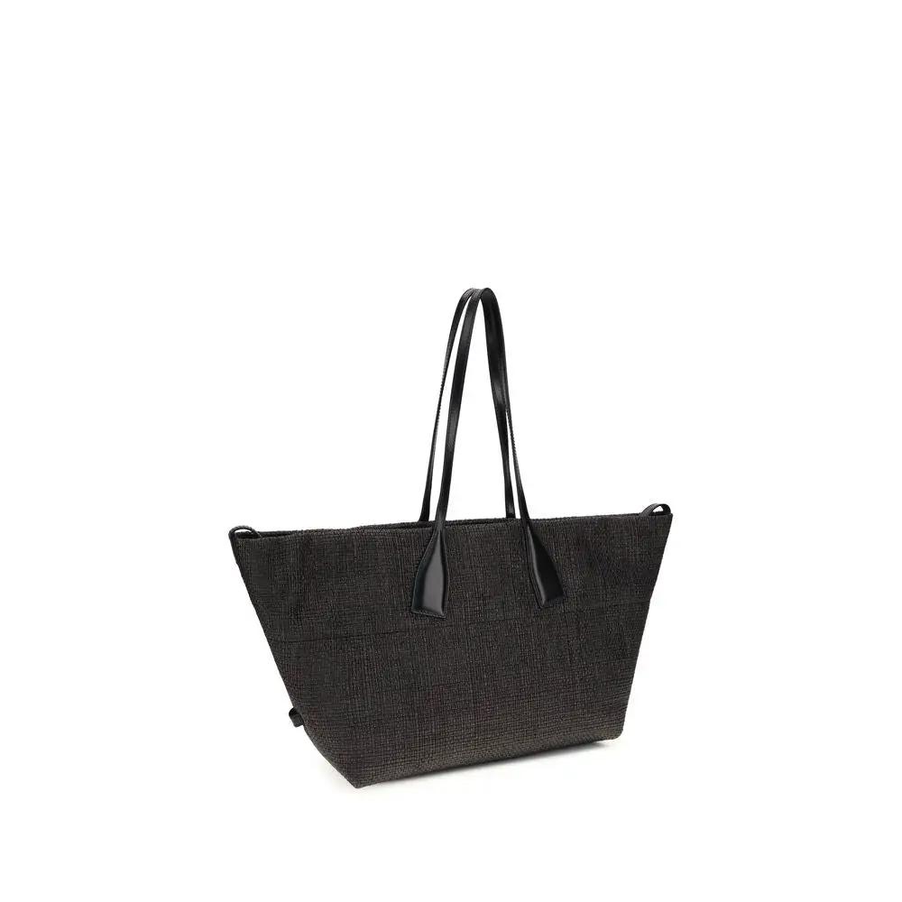 Balmain Black Raffia Shoulder Bag