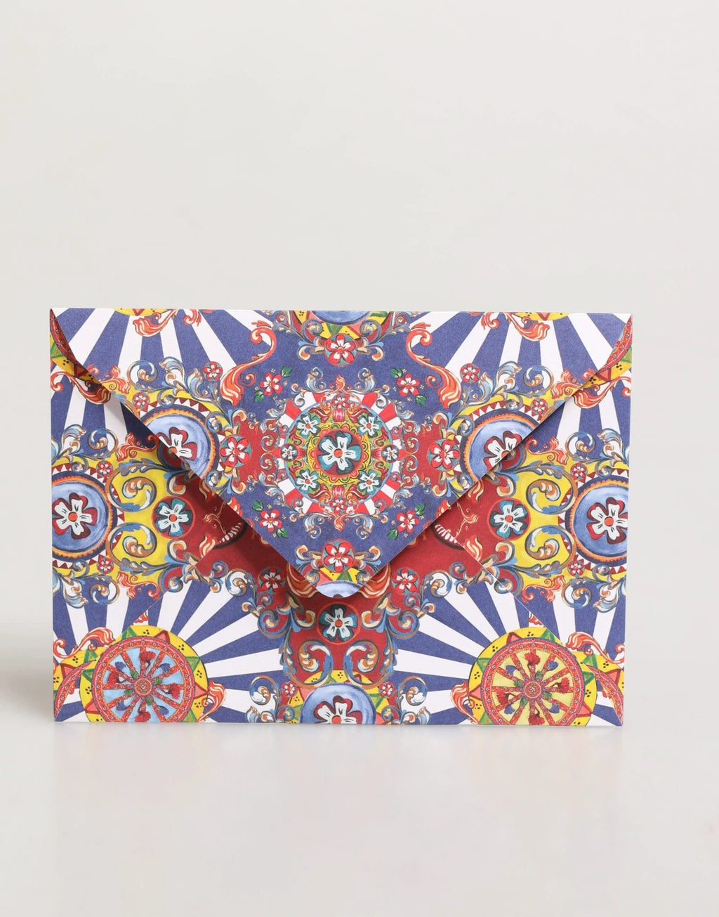 Dolce & Gabbana Multicolor Carretto Siciliano Envelope Post Card Holder