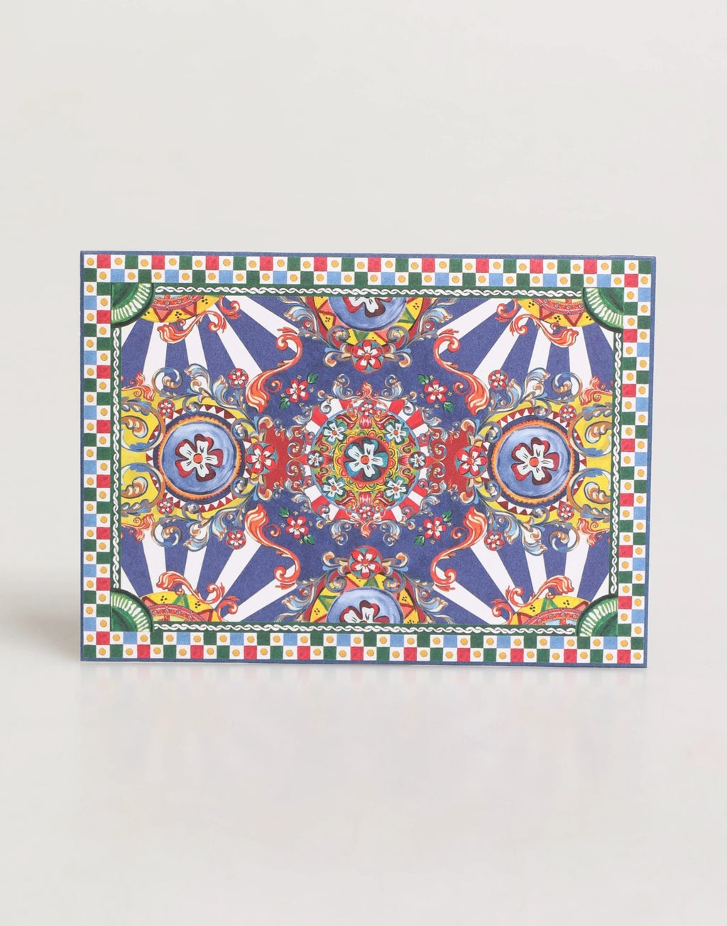 Dolce & Gabbana Multicolor Carretto Siciliano Envelope Post Card Holder