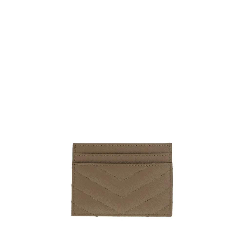 Portefeuille Saint Laurent Bos Taurus en cuir de veau marron