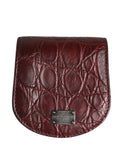 Étui à préservatifs Dolce &amp; Gabbana bordeaux en cuir exotique, format portefeuille