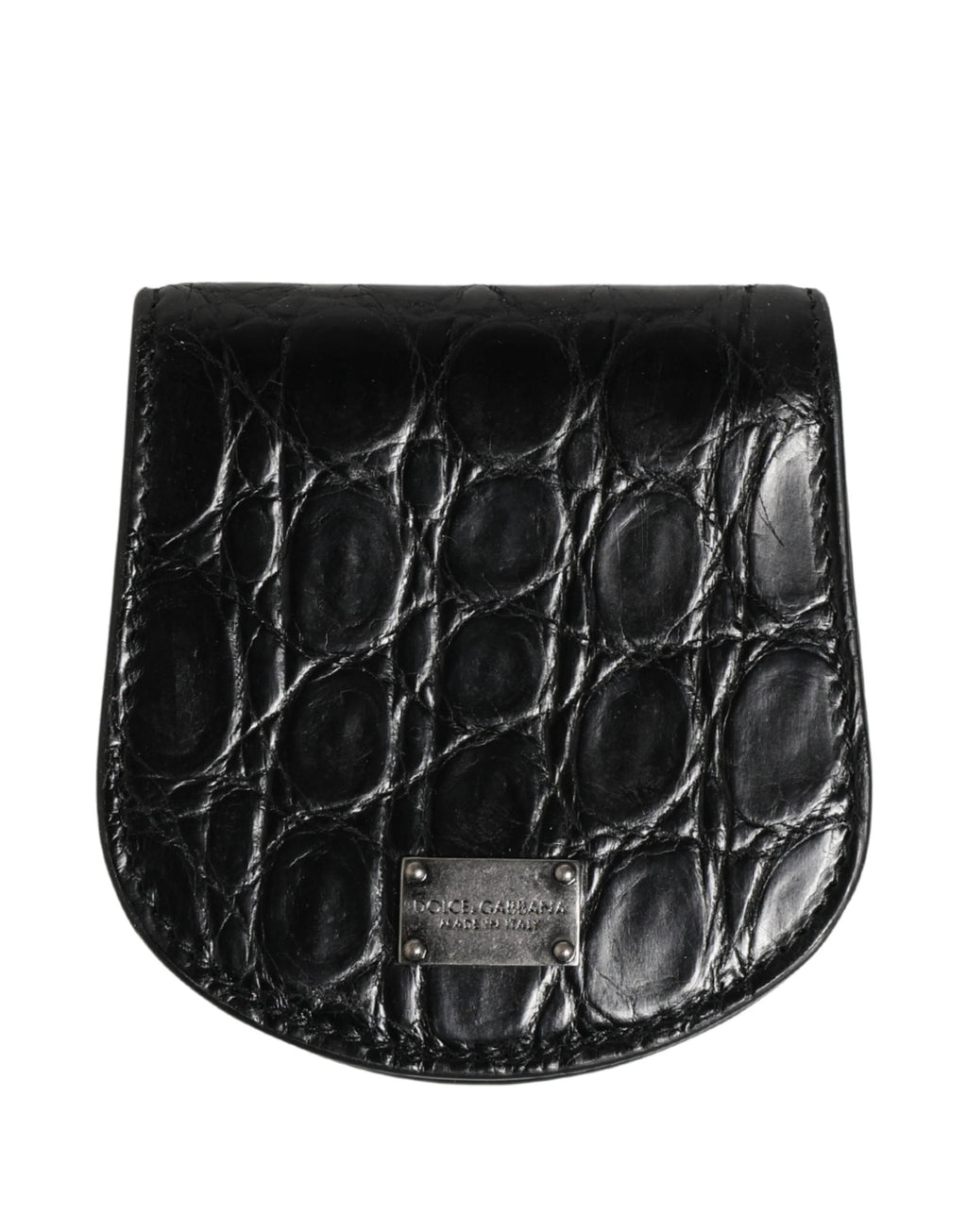 Dolce & Gabbana Black Exotic Skin Condom Case Holder Pocket Wallet