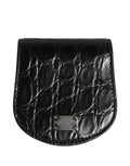 Dolce & Gabbana Black Exotic Skin Condom Case Holder Pocket Wallet