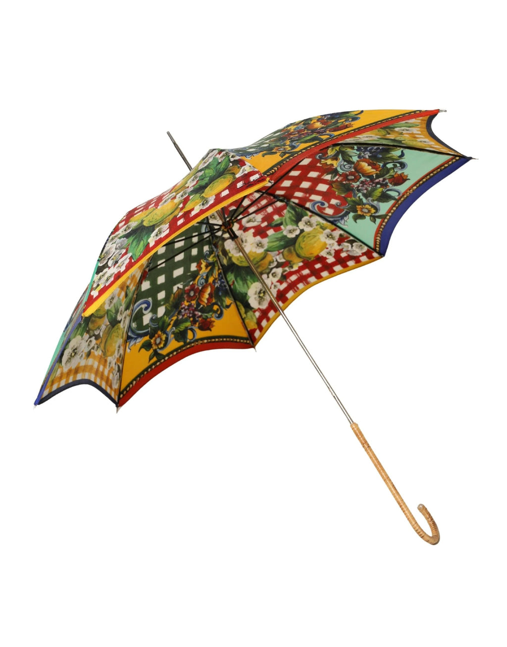 Dolce & Gabbana Multicolor Carretto Siciliano Print Collapsible Umbrella Dolce & Gabbana