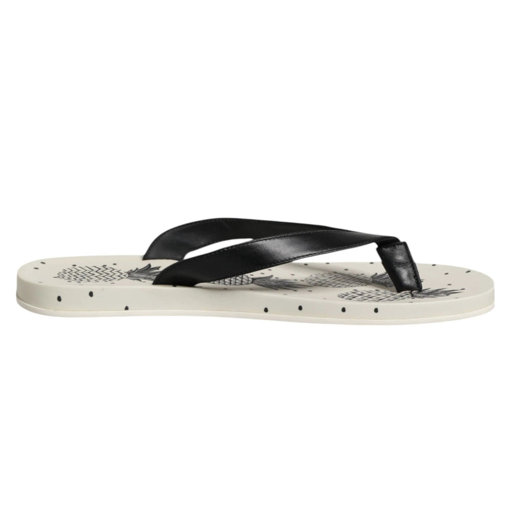 Sandales Dolce &amp; Gabbana blanches à imprimé ananas