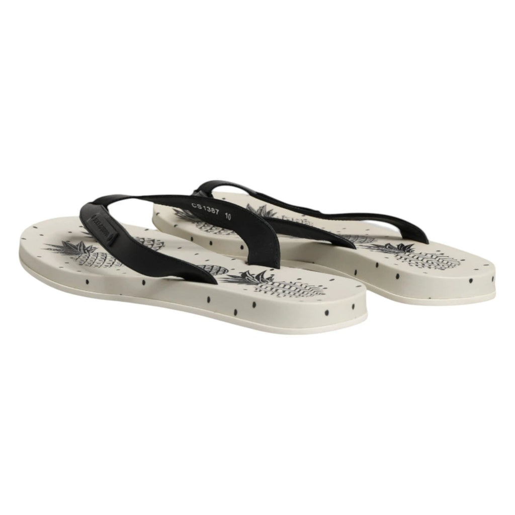 Sandales Dolce &amp; Gabbana blanches à imprimé ananas