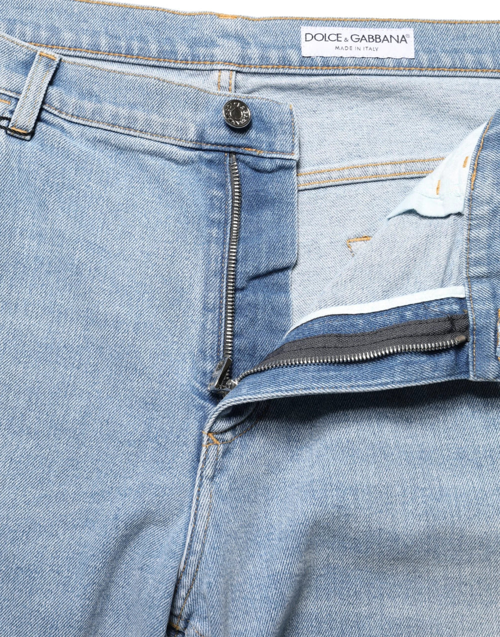 Jean Dolce &amp; Gabbana bleu clair délavé en coton ample