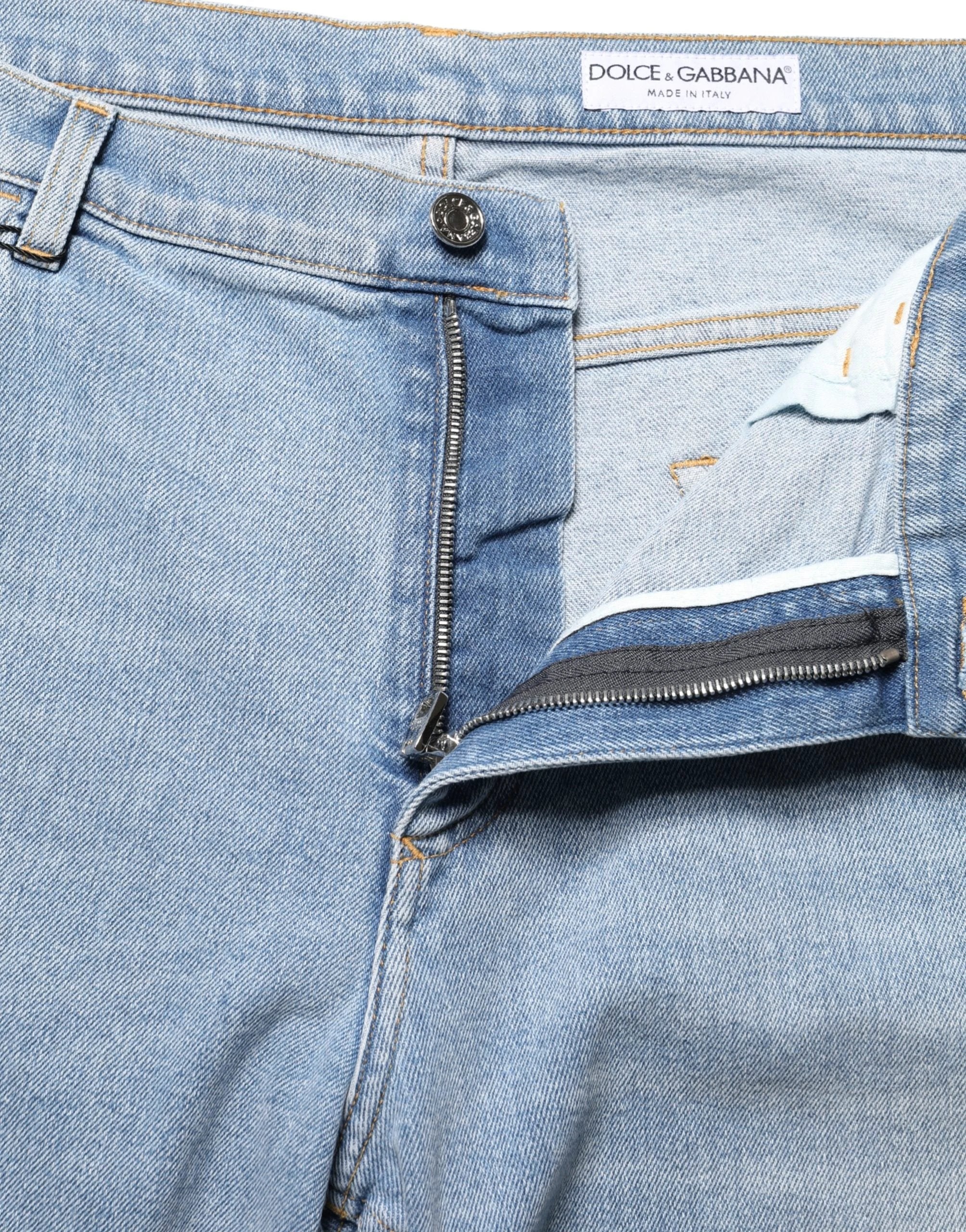 Jean Dolce &amp; Gabbana bleu clair délavé en coton ample