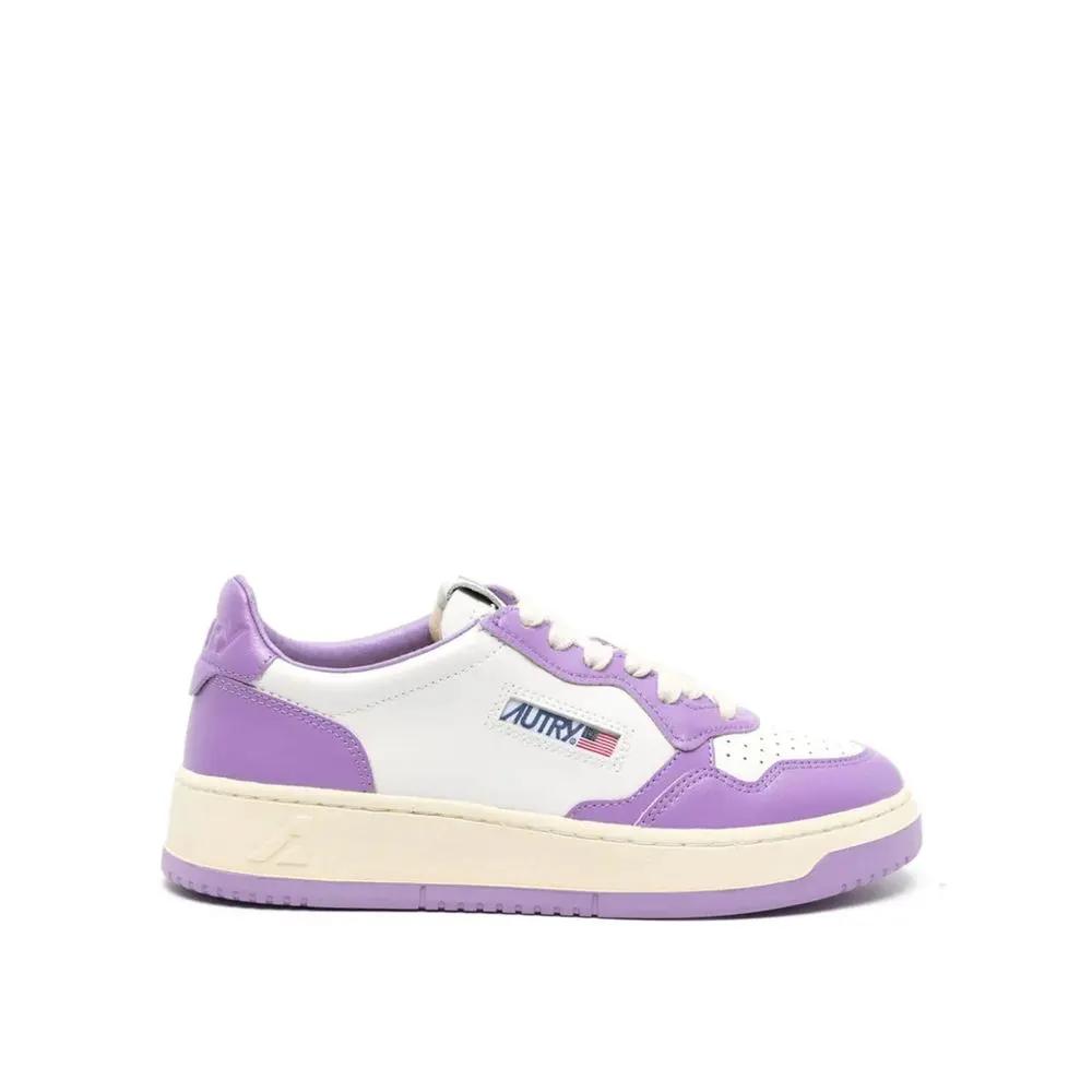 Autry Purple Leather Low Top Sneakers