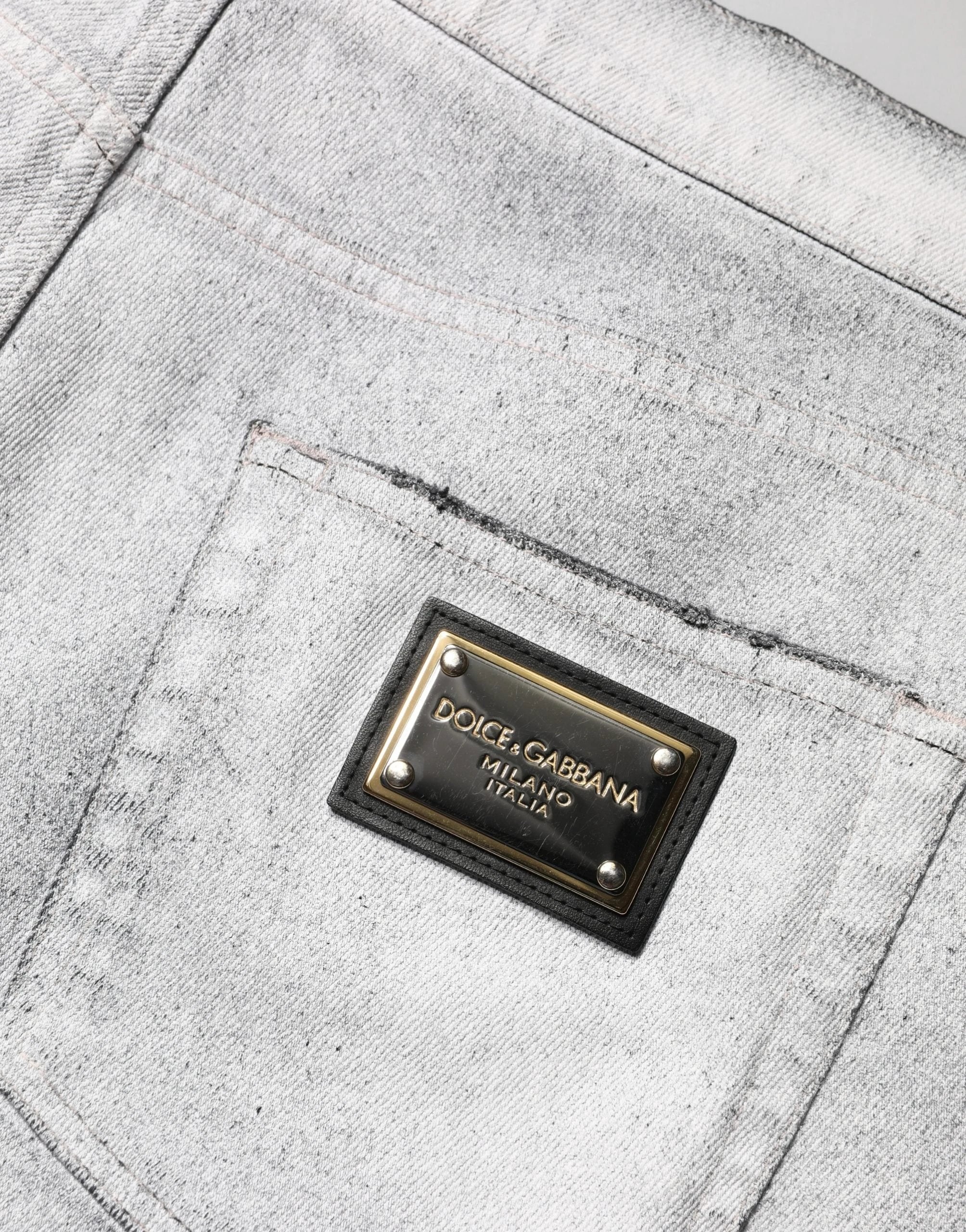 Jean skinny gris clair délavé pour homme Dolce &amp; Gabbana