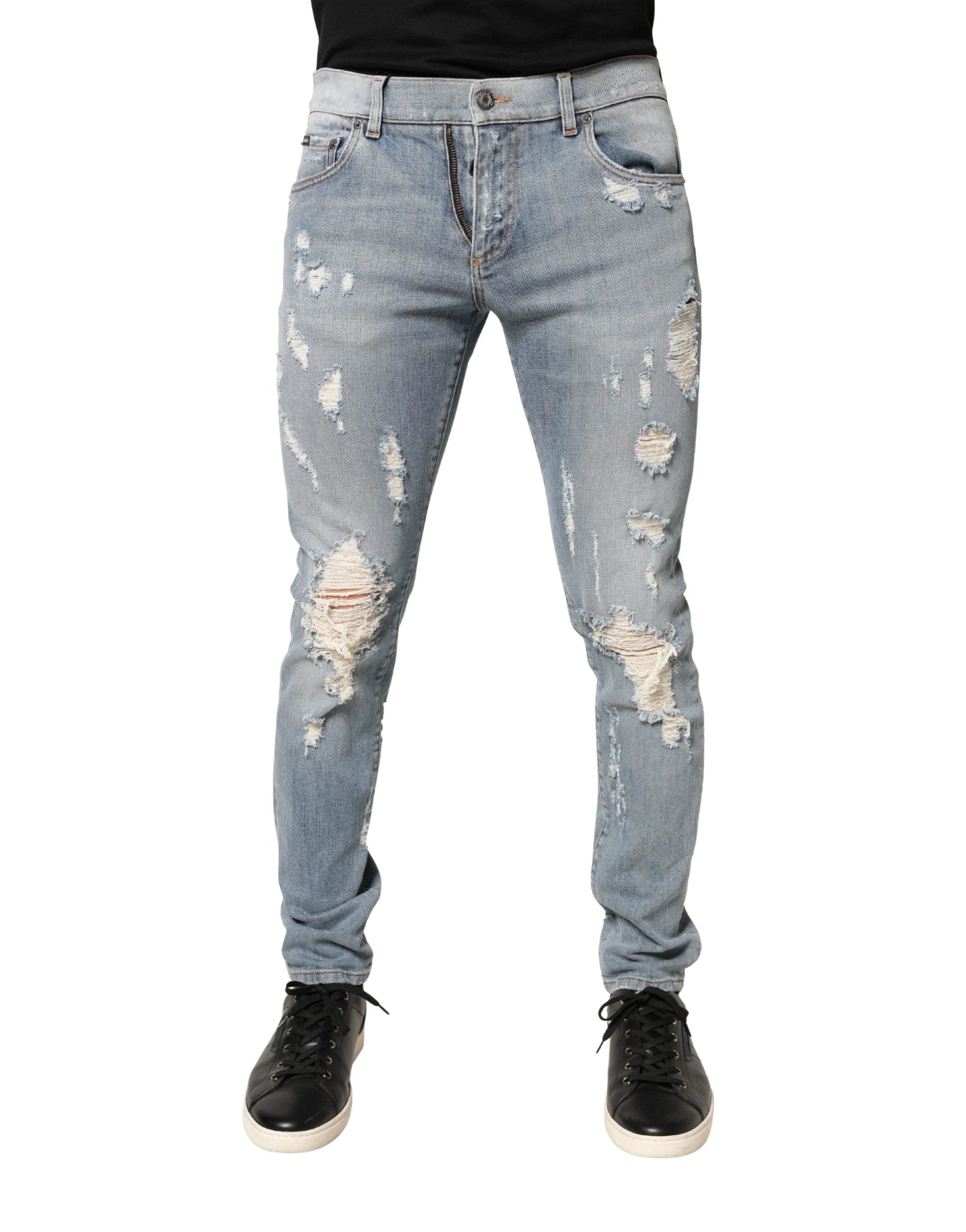 Jean skinny bleu clair délavé pour homme Dolce &amp; Gabbana