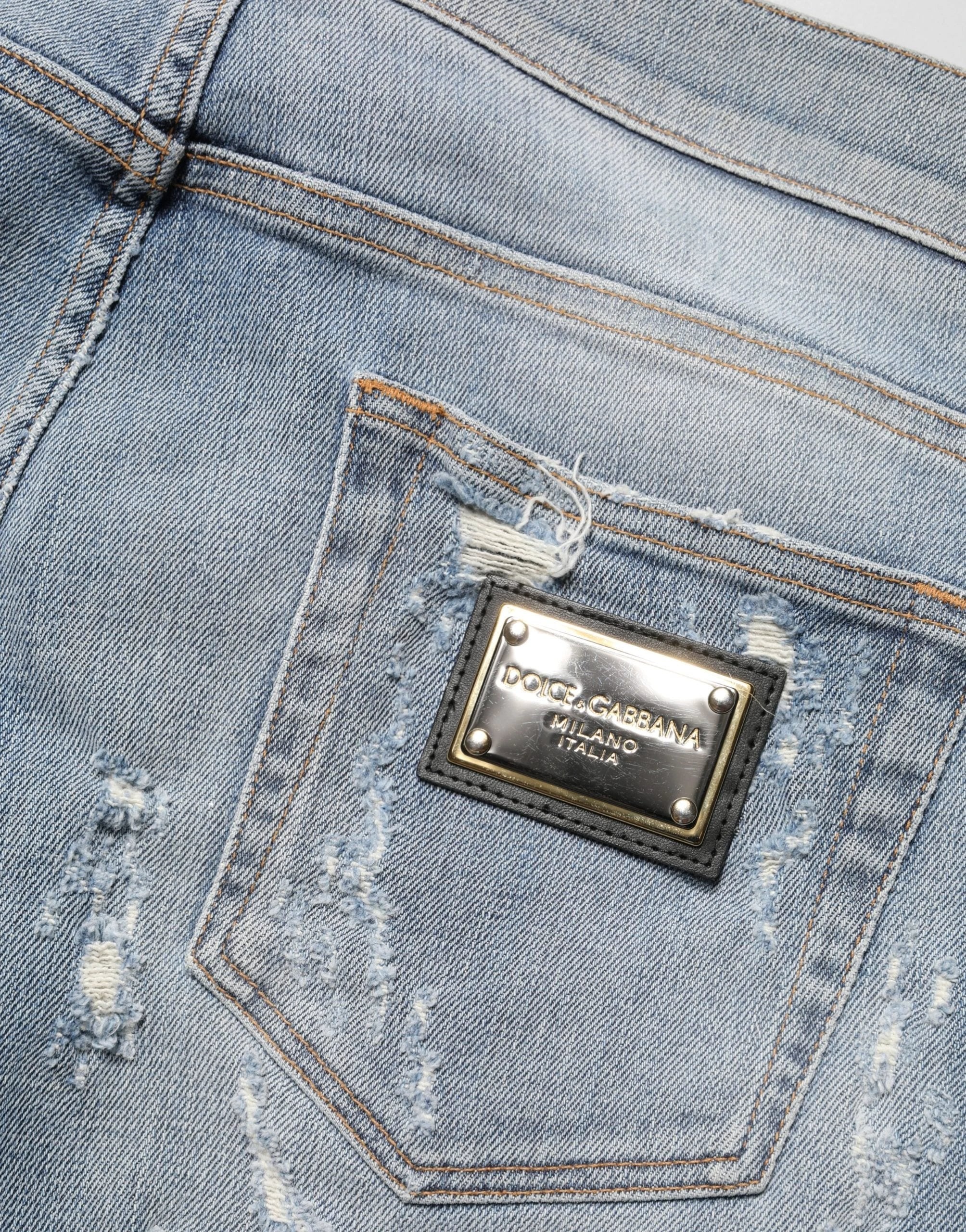 Jean skinny bleu clair délavé pour homme Dolce &amp; Gabbana