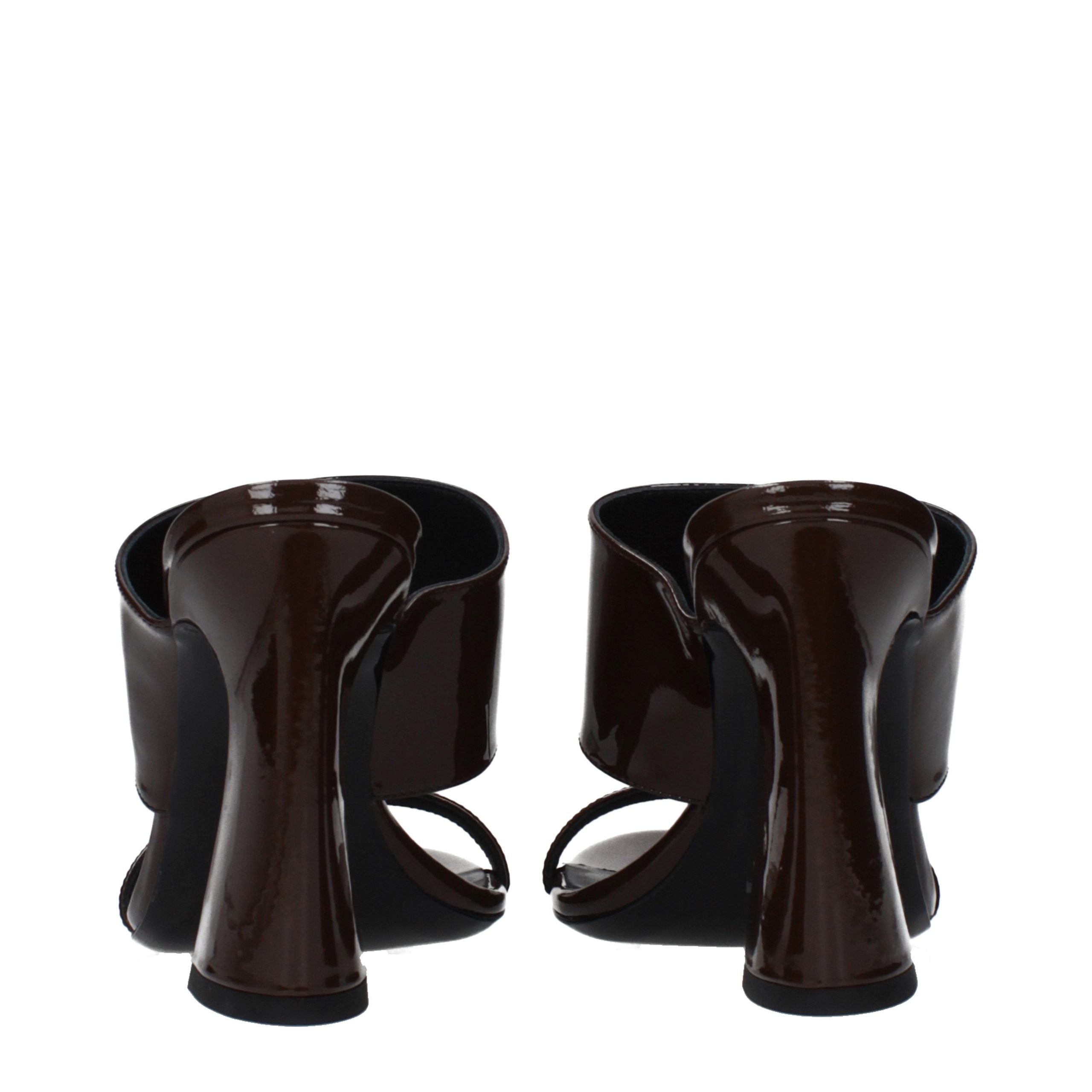 Sandales Versace en cuir marron à talons aiguilles