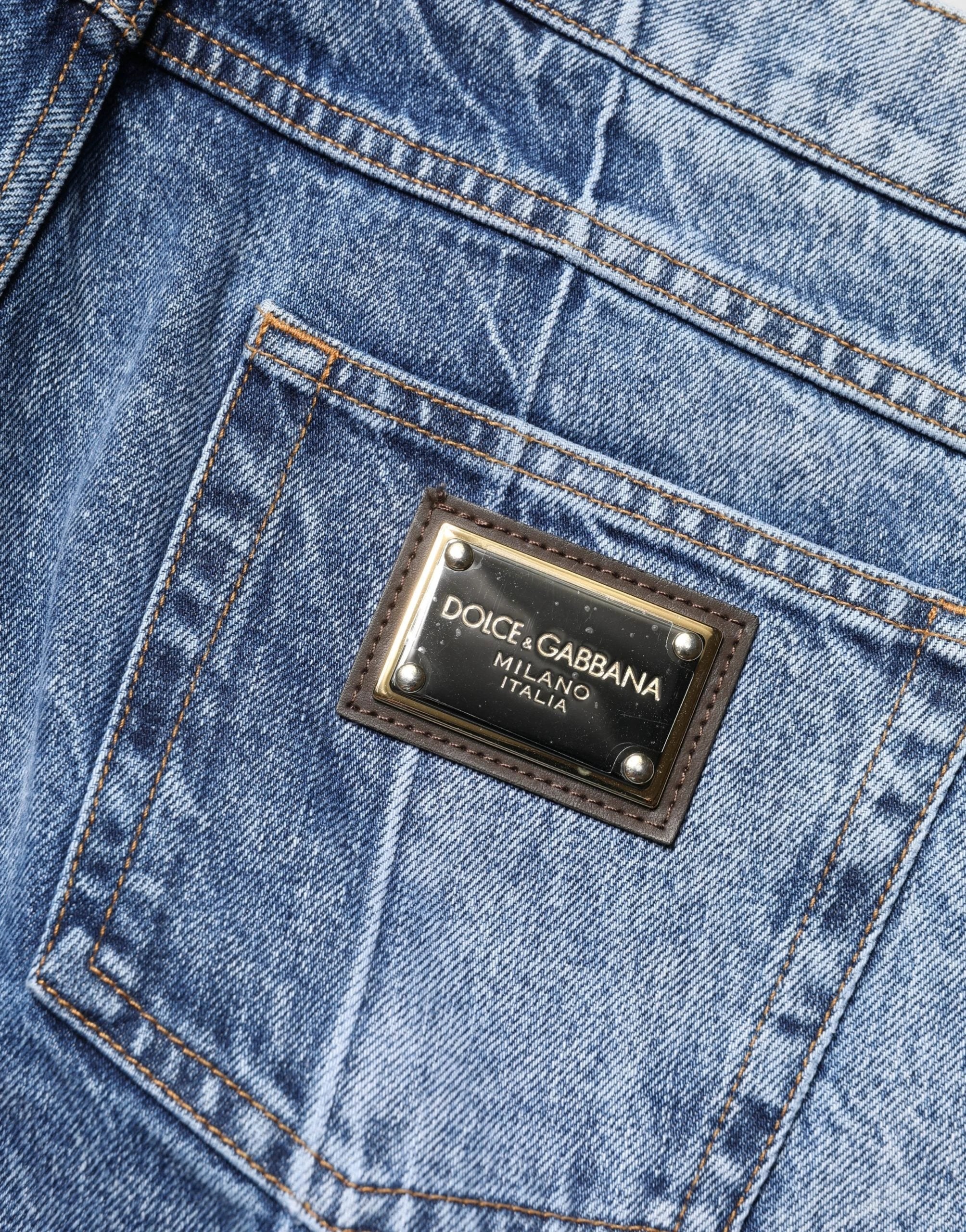 Jean Dolce &amp; Gabbana bicolore bleu coton coupe droite pour homme