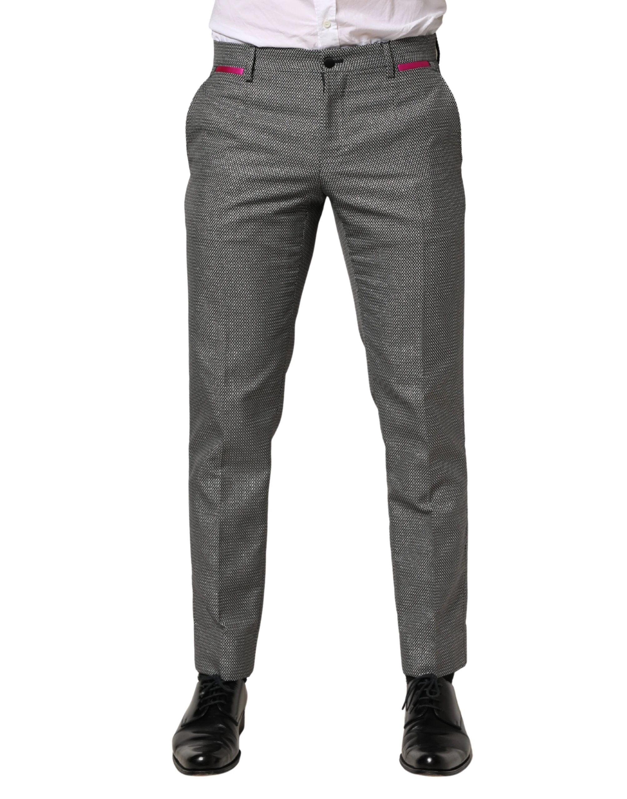 Dolce & Gabbana Gray Viscose Skinny Men Dress Trouser Pants