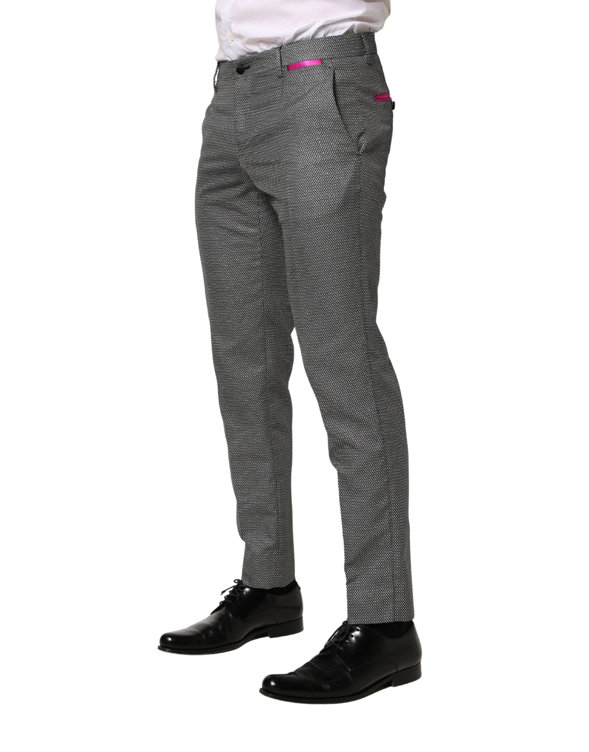 Dolce & Gabbana Gray Viscose Skinny Men Dress Trouser Pants Dolce & Gabbana