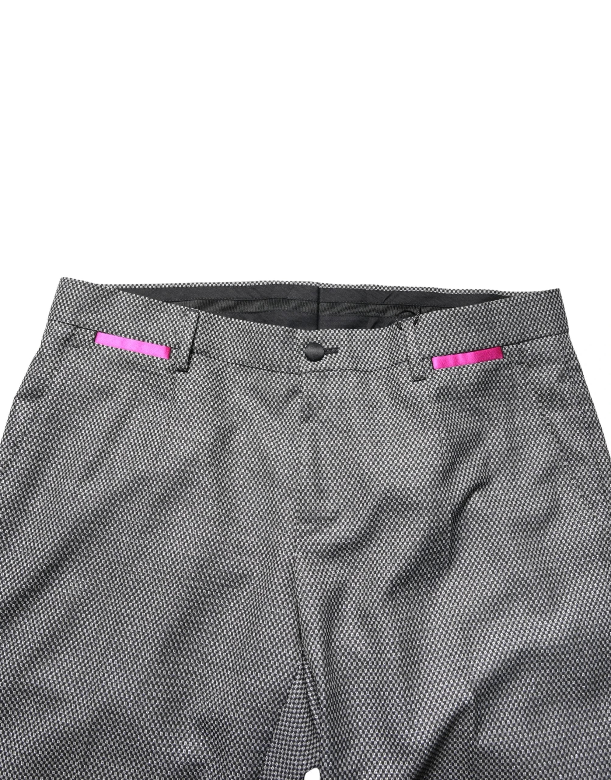 Dolce & Gabbana Gray Viscose Skinny Men Dress Trouser Pants