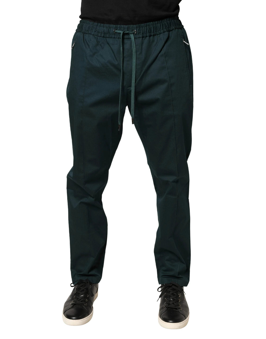 Pantalon de jogging skinny en coton vert Dolce &amp; Gabbana pour homme