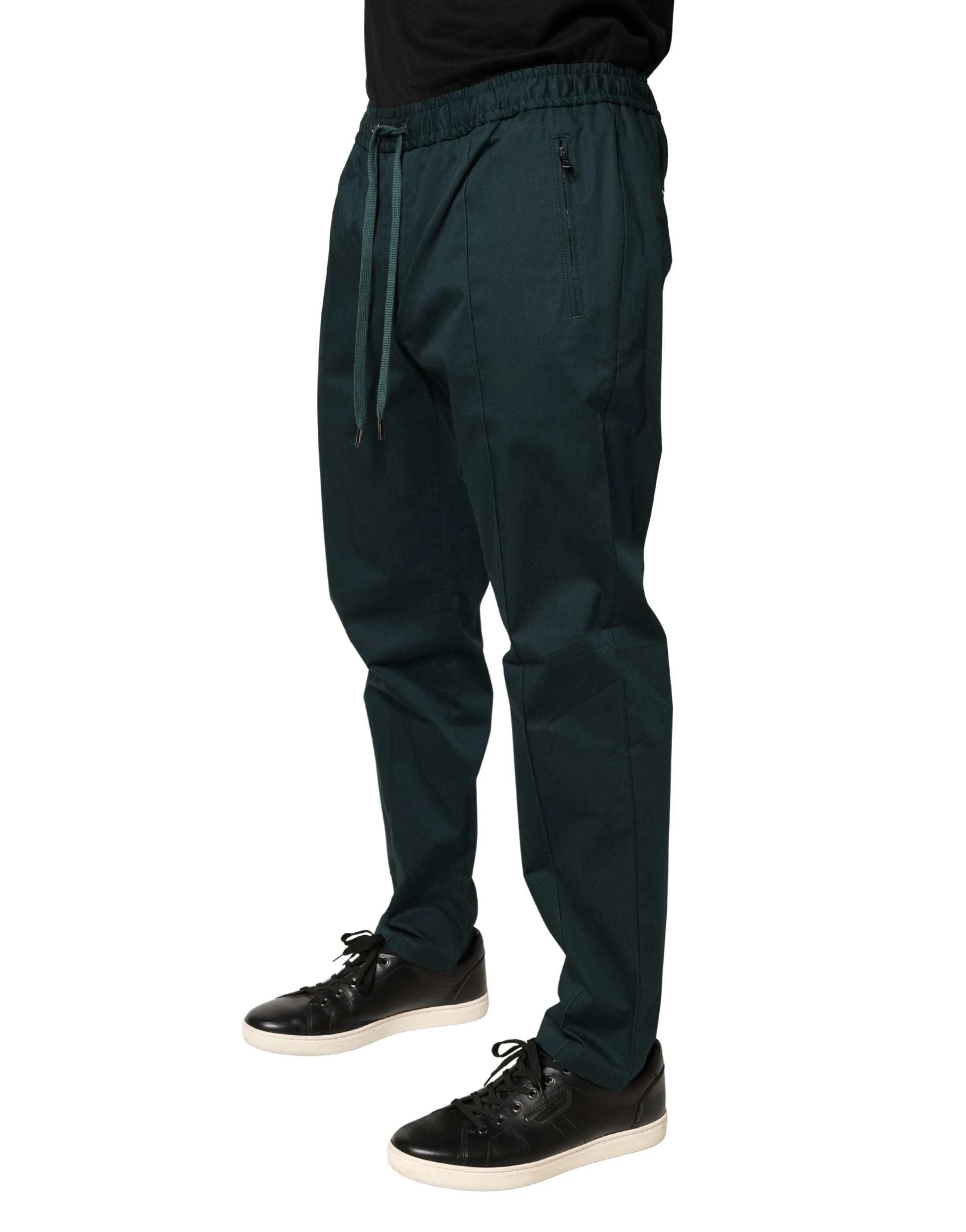 Pantalon de jogging skinny en coton vert Dolce &amp; Gabbana pour homme