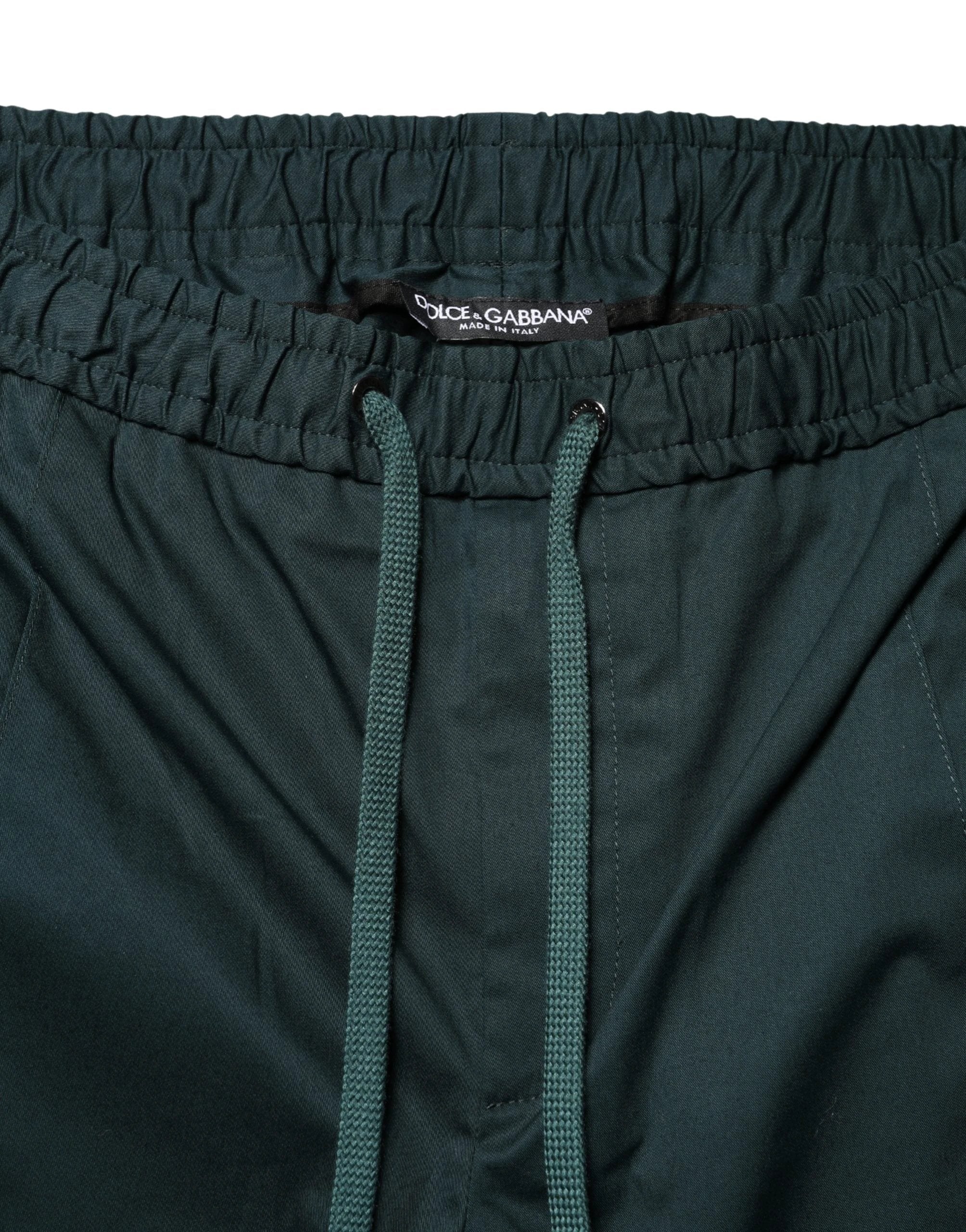 Pantalon de jogging skinny en coton vert Dolce &amp; Gabbana pour homme