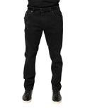 Jean skinny en coton noir déchiré Dolce &amp; Gabbana