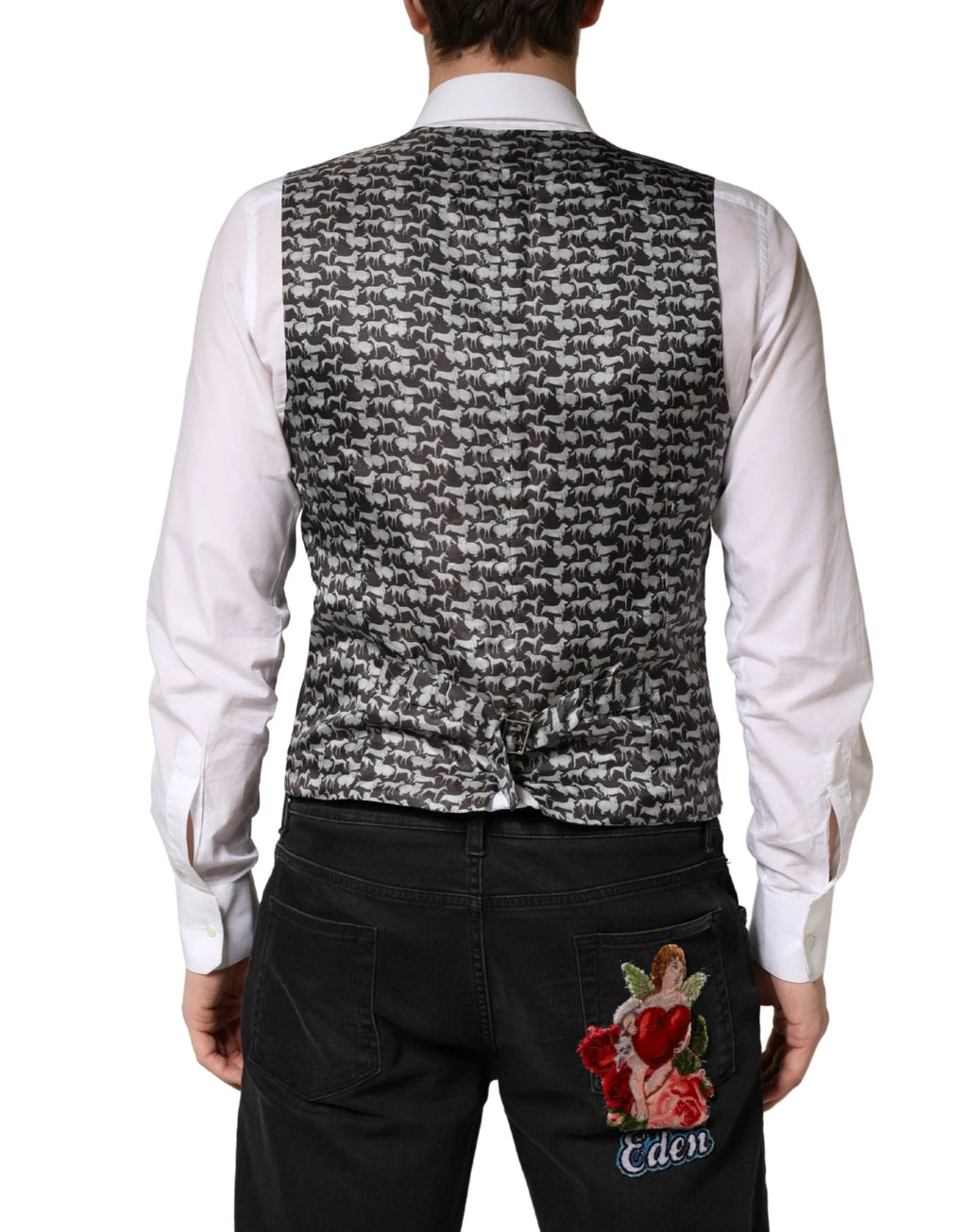 Dolce &amp; Gabbana Gilet de cérémonie en laine noire pour homme