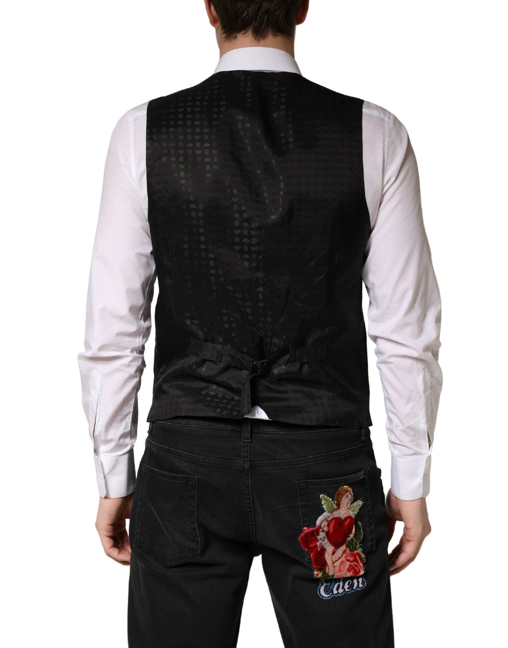 Dolce &amp; Gabbana Gilet de cérémonie en laine noire pour homme