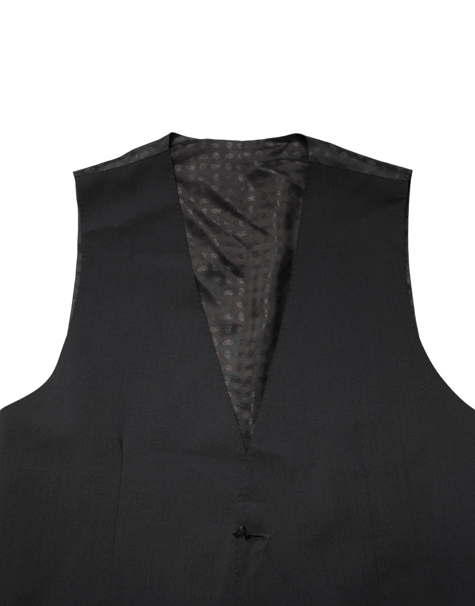 Dolce &amp; Gabbana Gilet de cérémonie en laine noire pour homme