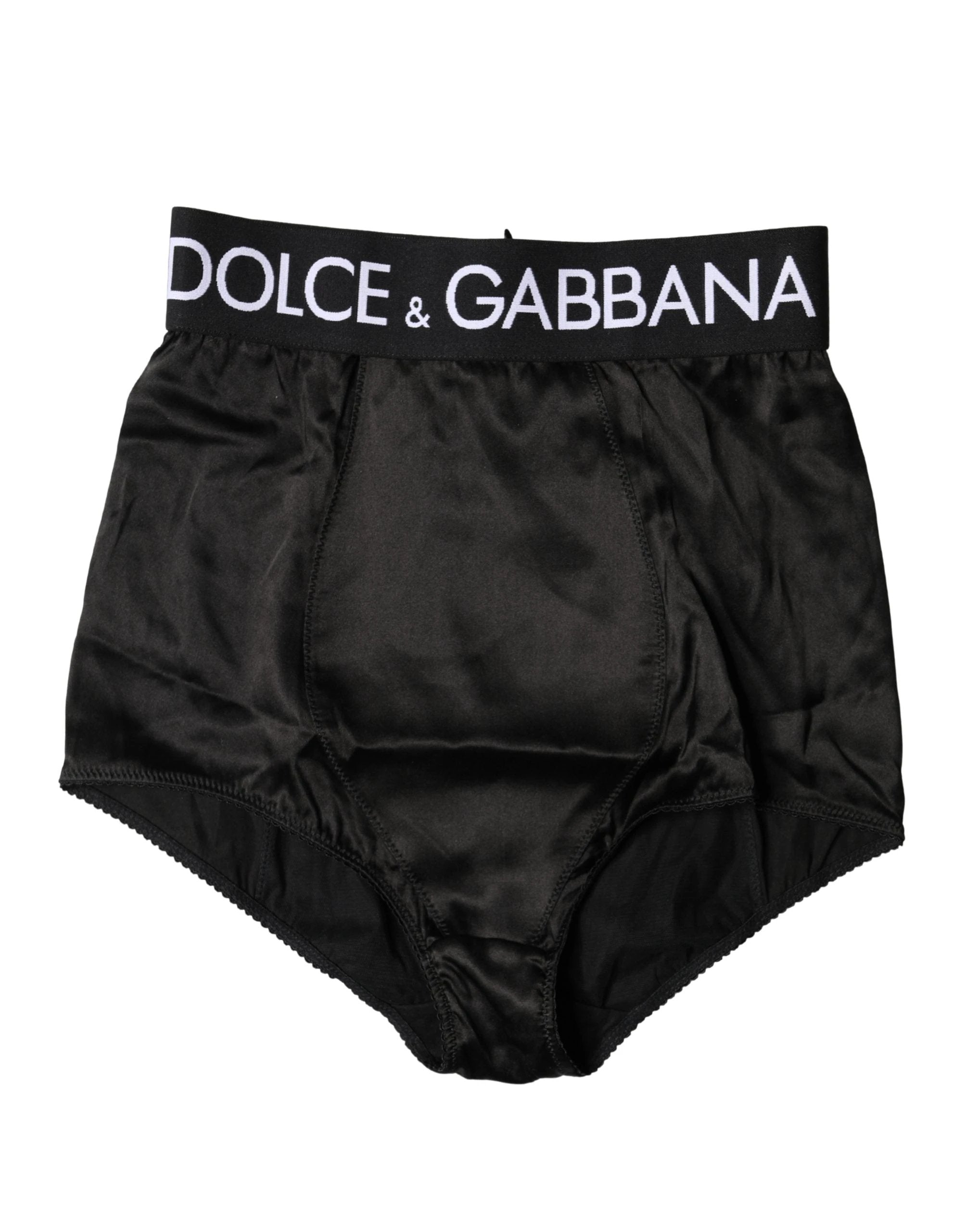 Culotte gainante taille haute Dolce &amp; Gabbana noire à logo