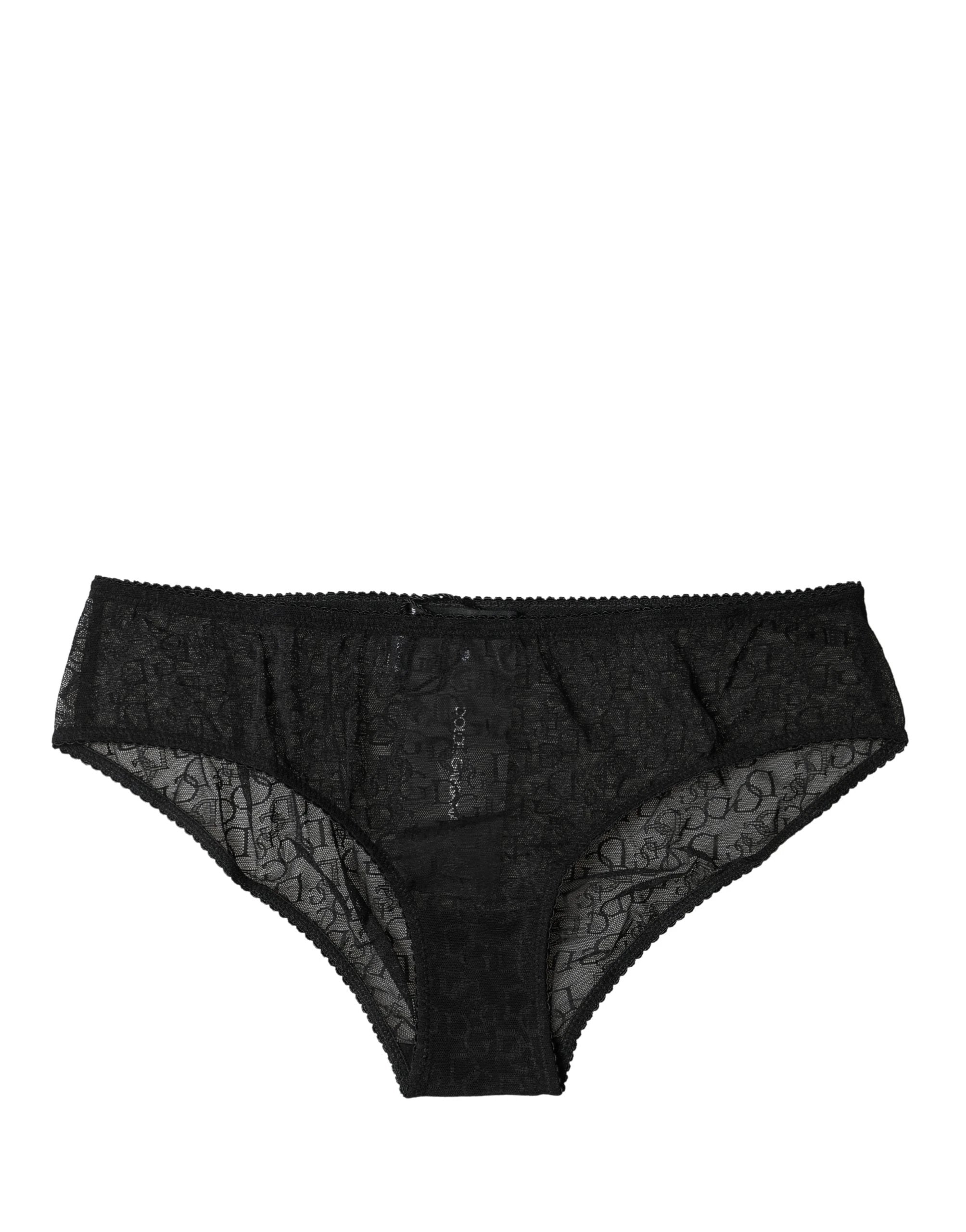 Culotte taille mi-haute en nylon stretch noir Dolce &amp; Gabbana