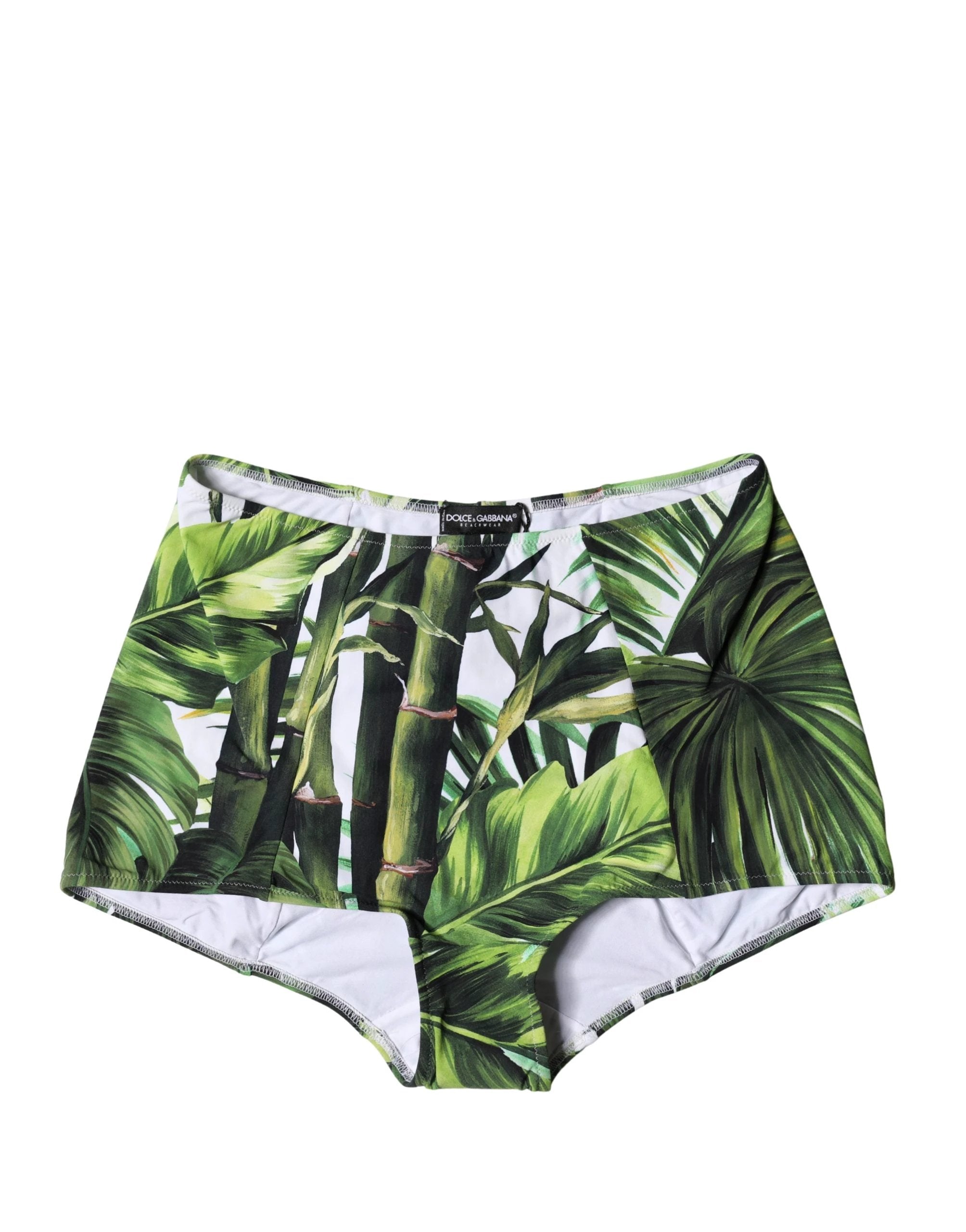 Culotte gainante taille haute à imprimé feuilles vertes Dolce &amp; Gabbana