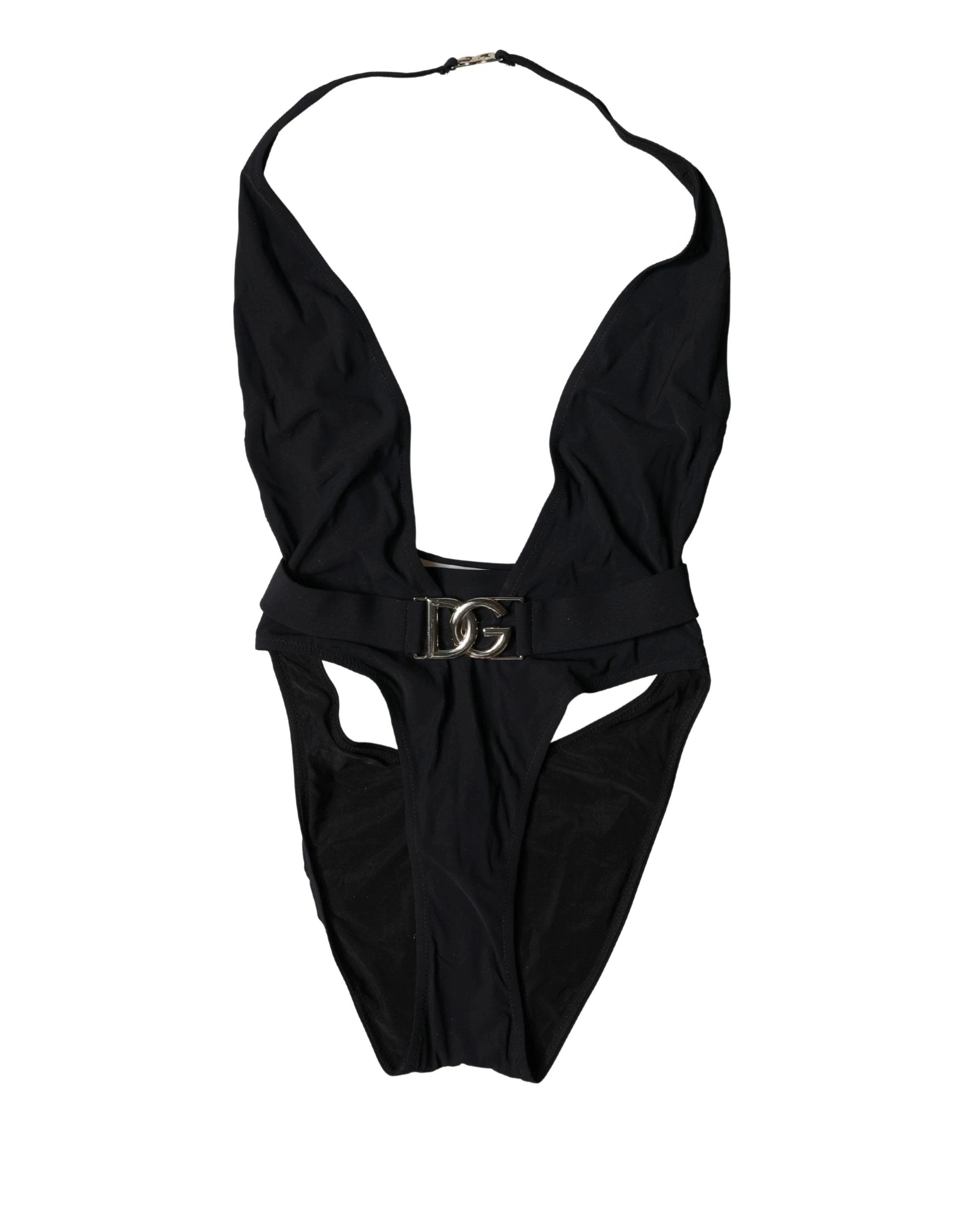 Dolce & Gabbana Black DG Nylon One-Piece Swimsuit Swimwear