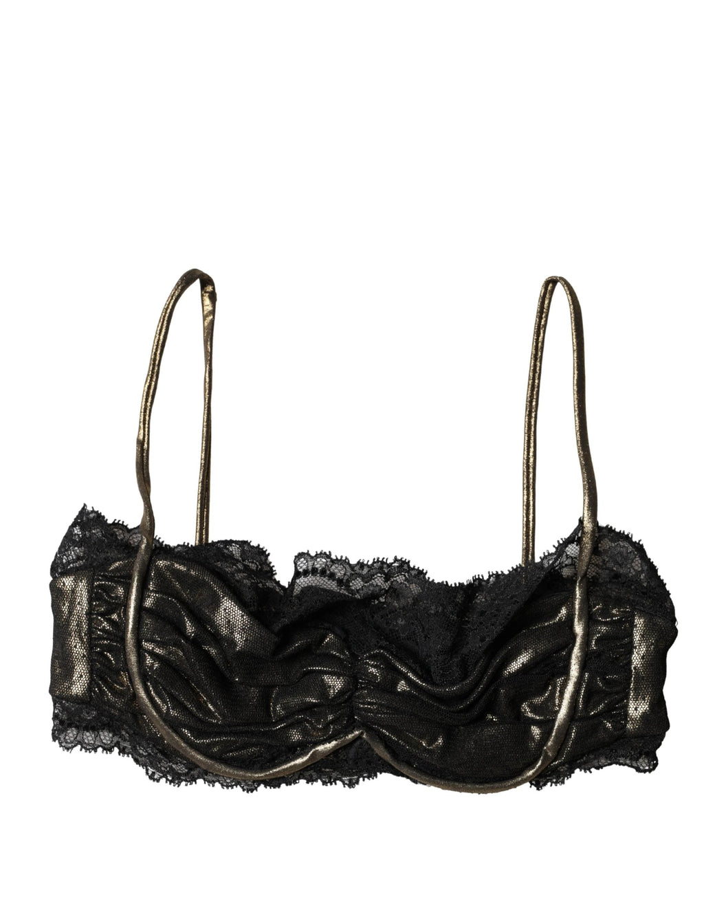 Dolce & Gabbana Black Silk Underwired Balconnet Bra Underwear