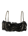 Soutien-gorge balconnet à armatures en soie noire Dolce &amp; Gabbana