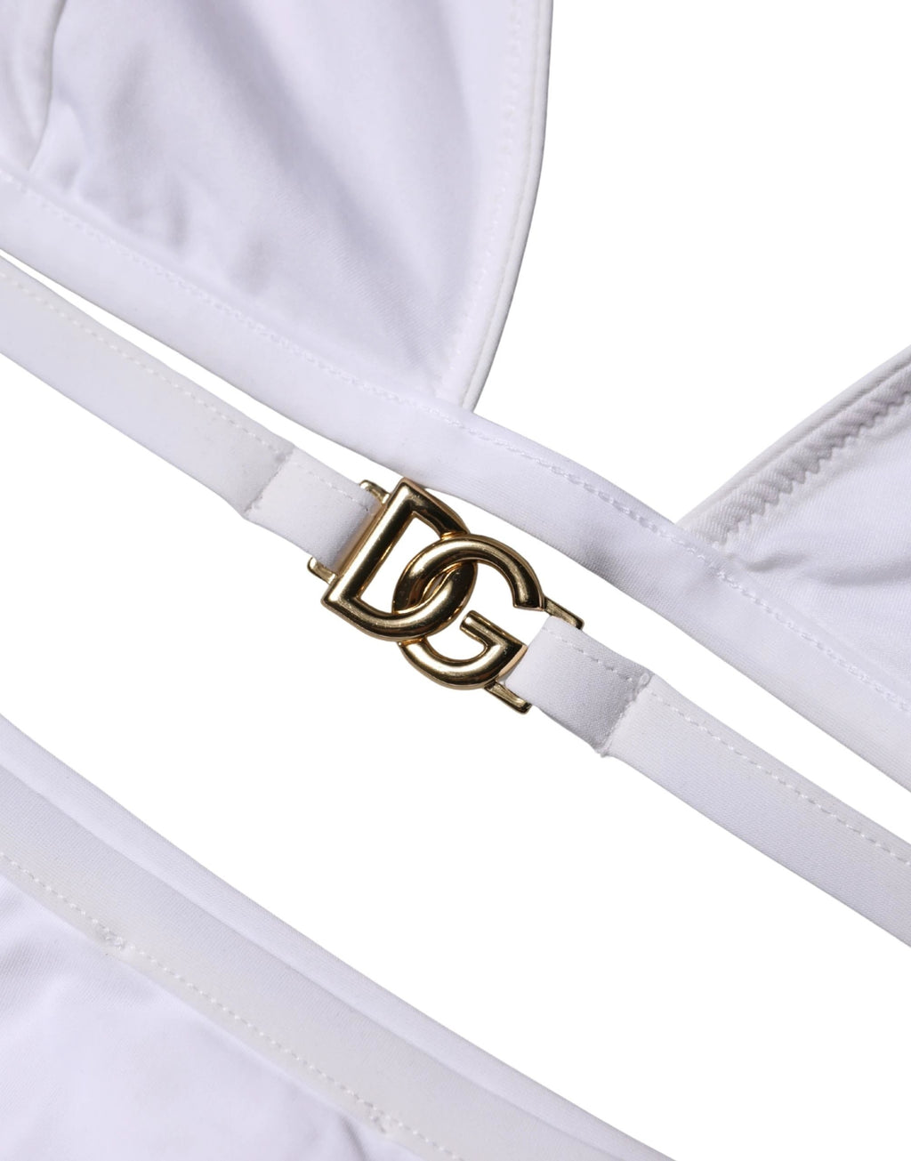 Maillot de bain deux pièces Dolce &amp; Gabbana blanc à logo, haut et bas.