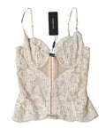 Corset en dentelle florale beige Dolce &amp; Gabbana