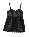 Dolce &amp; Gabbana Haut de lingerie en dentelle de soie noire