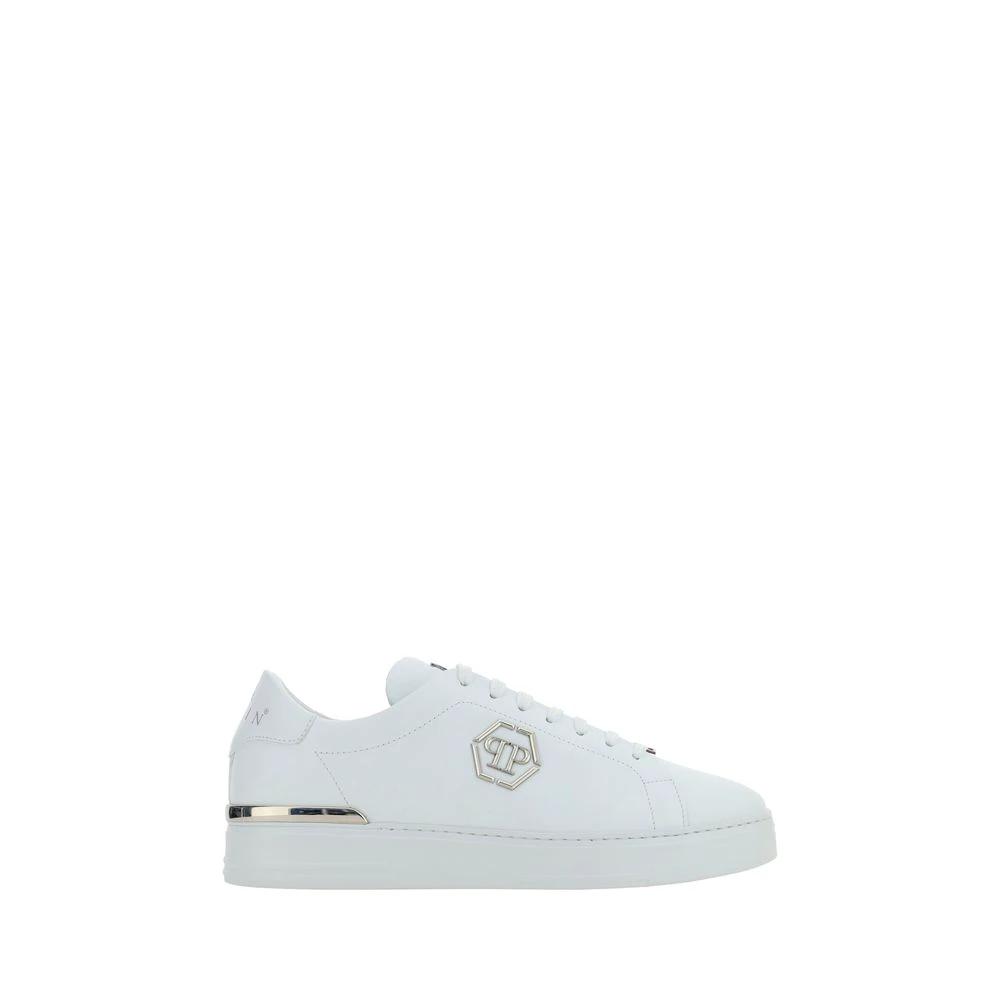 Philipp Plein White Leather Low Top Sneakers by Philipp Plein