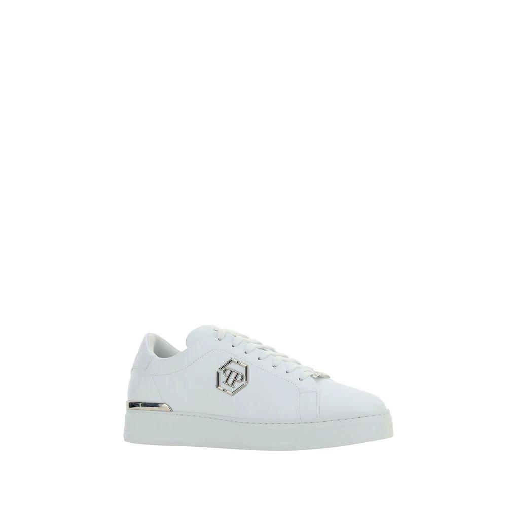 Philipp Plein White Leather Low Top Sneakers by Philipp Plein