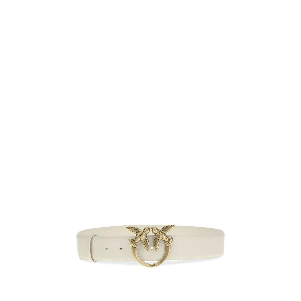 Ceinture PINKO Bos Taurus Regular en cuir de veau blanc