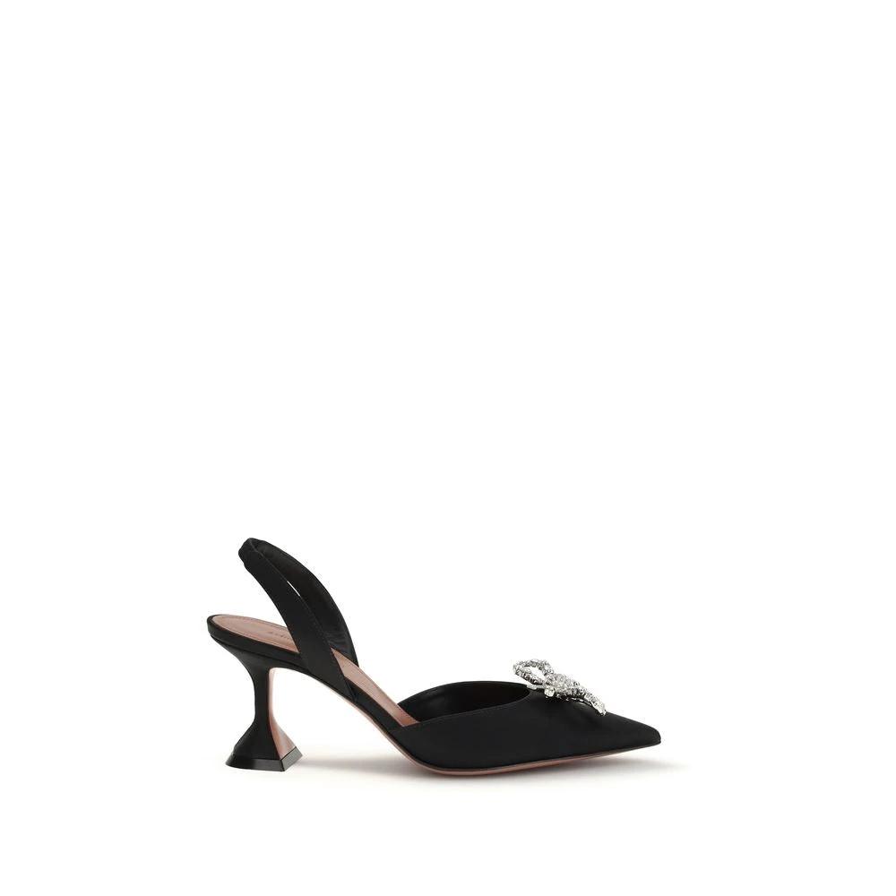 Amina Muaddi Black Silk High Heel Pumps by Amina Muaddi
