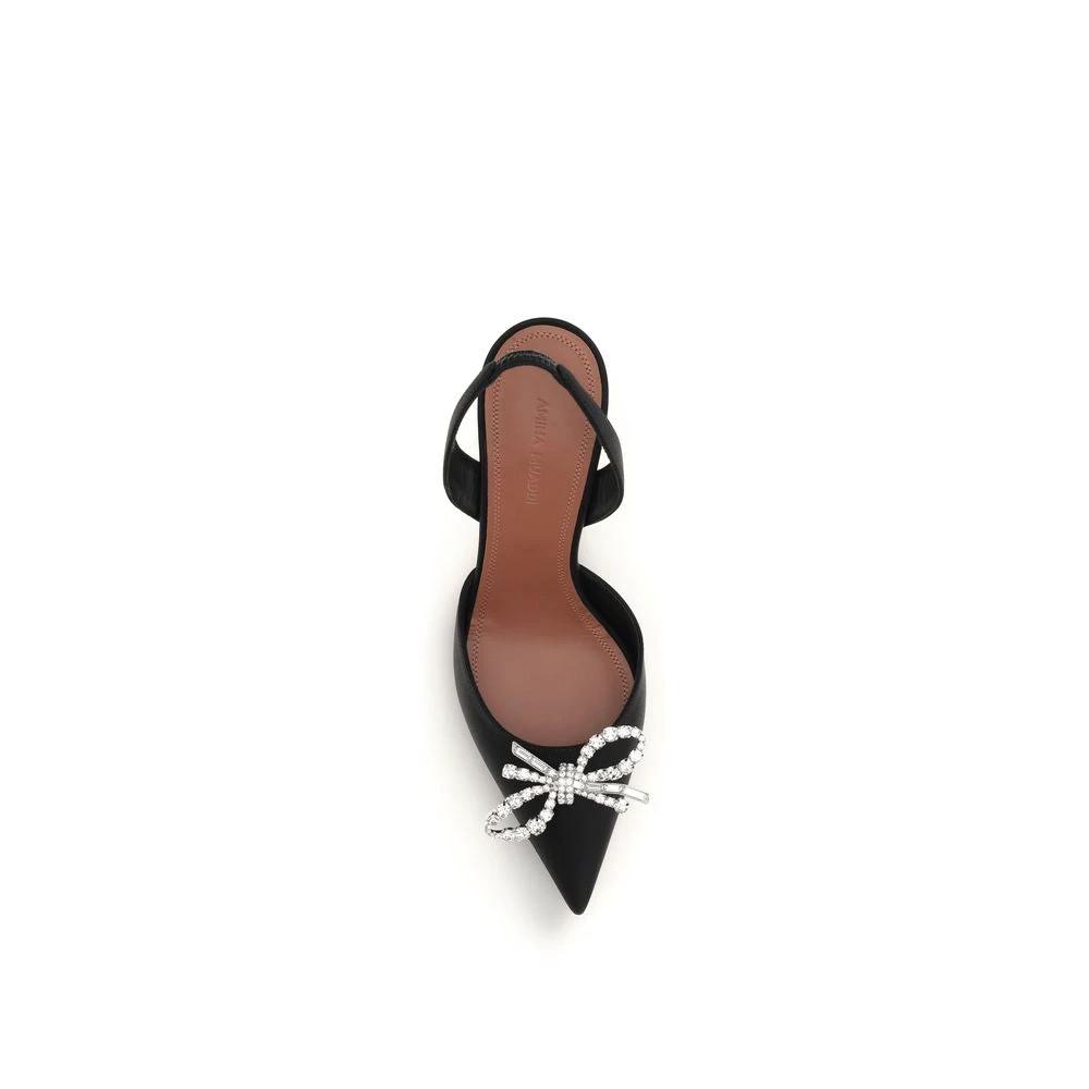 Amina Muaddi Black Silk High Heel Pumps by Amina Muaddi