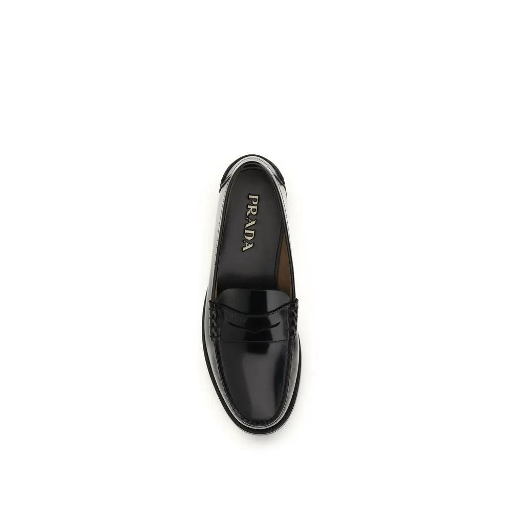 Mocassins Prada Bos Taurus en cuir de veau noir